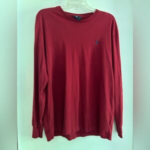 Men's Polo Ralph Lauren Red Long Sleeve Shirt size Medium